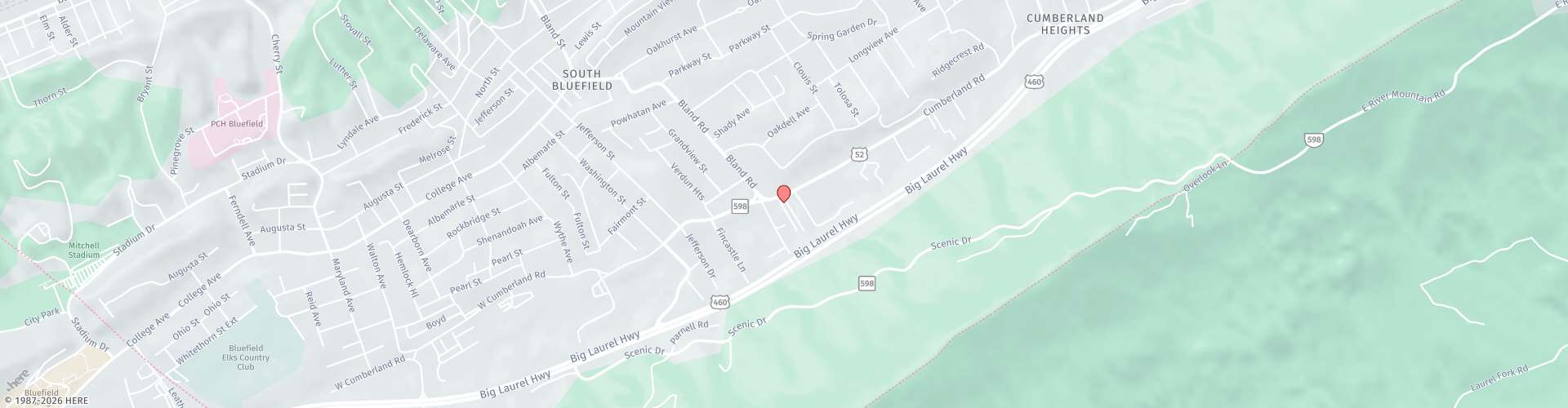 Location Map: 2924 East Cumberland Road Bluefield, WV 24701
